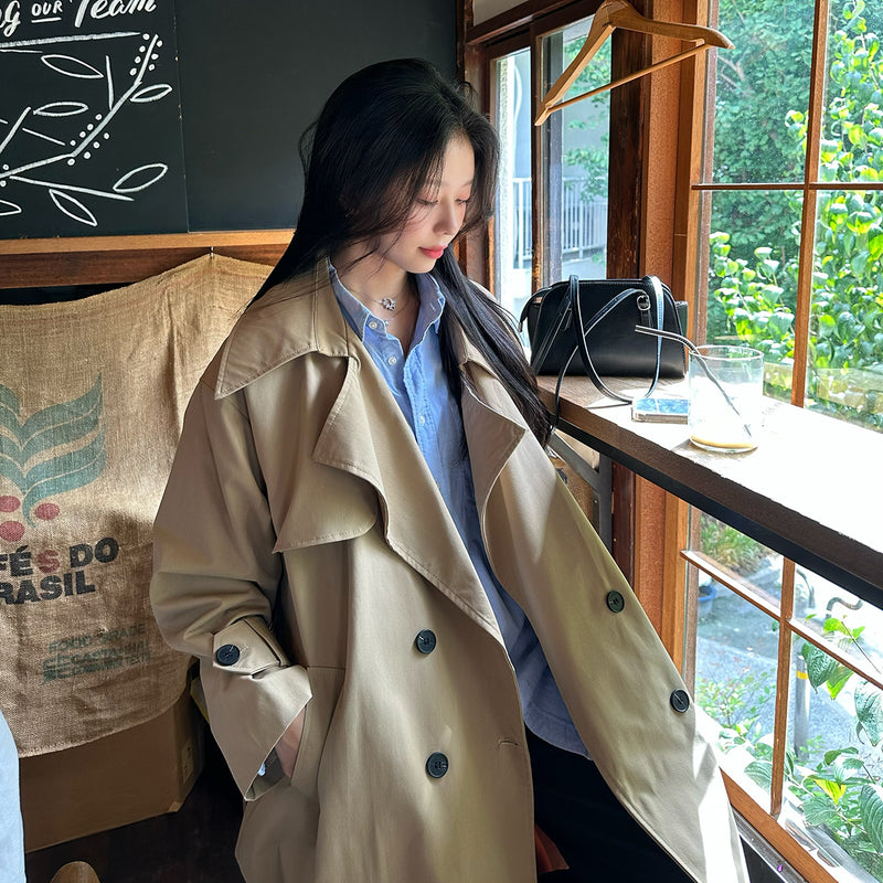 enof long coat オーバーサイズ トレンチコート-